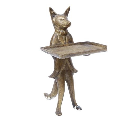 brass fox business card holder